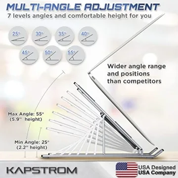 KapStrom Aluminum Laptop Stand - Portable & Adjustable Ergonomics