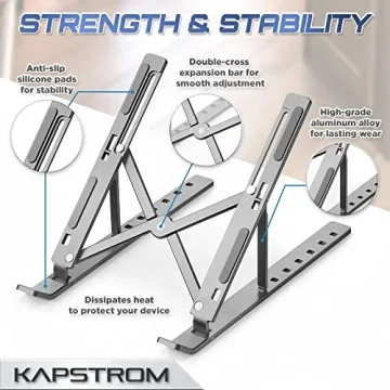 KapStrom Aluminum Laptop Stand - Portable & Adjustable Ergonomics