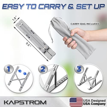 KapStrom Aluminum Laptop Stand - Portable & Adjustable Ergonomics