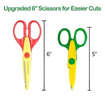 Decorative Paper Edge Scissor Set –5'' Colorful Paper Edger Scissors Great for Kids, Teachers, Cra...
