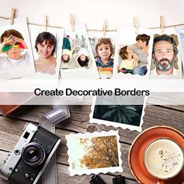 Decorative Paper Edge Scissor Set –5'' Colorful Paper Edger Scissors Great for Kids, Teachers, Crafts, Scrapbooking, DIY Projects and Kids Crafts, Set of 6 (5inch)