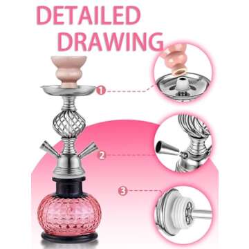 Affordable 12" Complete Hookah Set for Stylish Smoking