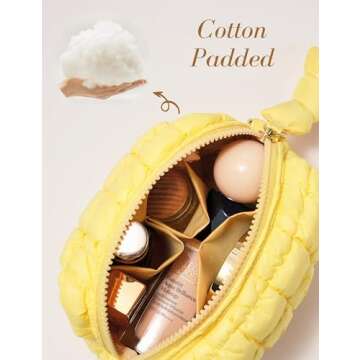 Yarnic Quilted Makeup Bag for Stylish Organization