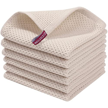 Cotton Waffle Weave Kitchen Dish Cloths, 6-Pack