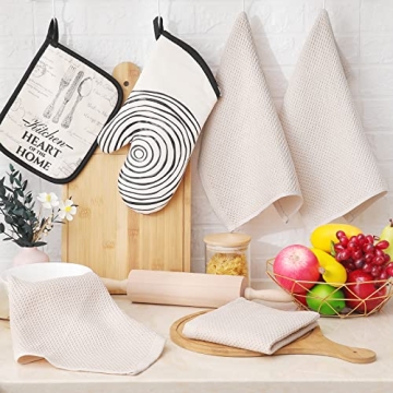 Cotton Waffle Weave Kitchen Dish Cloths, 6-Pack