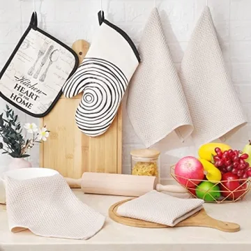 Cotton Waffle Weave Kitchen Dish Cloths, 6-Pack