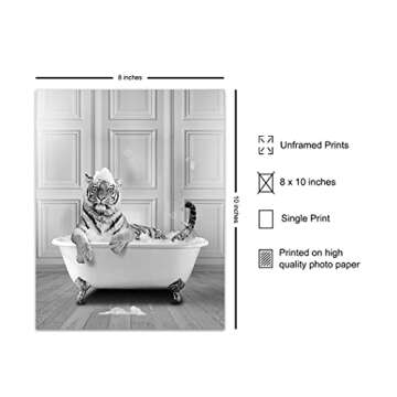 Tiger Bathroom Wall Art & Decor - Funny Bathroom Decor Wall Art - Bathroom Pictures - Bathroom Decor...
