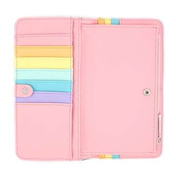 Loungefly x Disney Mickey Mouse Pastel Rainbow Flap Wallet (One Size, Black)