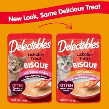 Delectables Bisque Kitten Lickable Wet Cat Treats - Tuna & Chicken (pack of 12) ( Packaging May Vary...