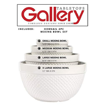 Hobnail Style 4 Piece Nesting Mixing Bowls Set for Cooking