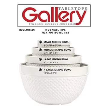 Hobnail Style 4 Piece Nesting Mixing Bowls Set for Cooking