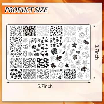 JarThenaAMCS 2 Sheet Fall Thanksgiving Nail Art Stamping Plate Kit Assorted Pumpkins Maple Leaves Au...