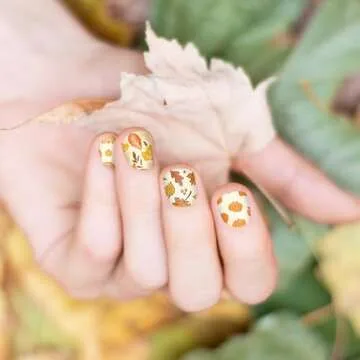 JarThenaAMCS 2 Sheet Fall Thanksgiving Nail Art Stamping Plate Kit Assorted Pumpkins Maple Leaves Autumn Blessing Collection Nail Art Plate for Holiday DIY Print Manicure Salon, 5.7 x 3.7inch