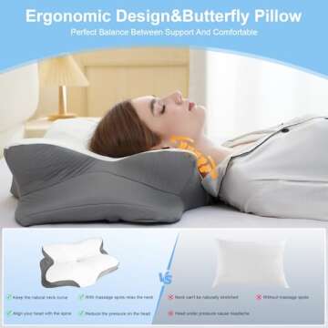 HBYGE Ergonomic Memory Foam Pillow for Pain Relief