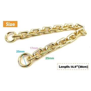 VersaKits Heavy Chunky Link Chain Strap Purse Handbag Top Handle Shoulder Straps Accessories Decorat...
