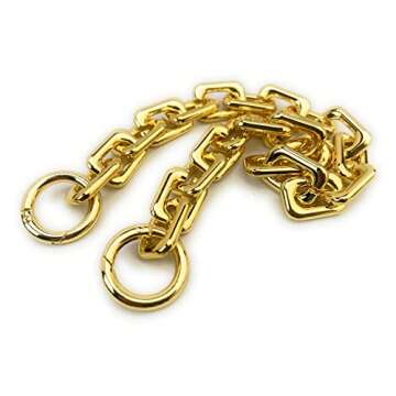 VersaKits Heavy Chunky Link Chain Strap Purse Handbag Top Handle Shoulder Straps Accessories Decoration Chain Strap Extender Charms Replacement(14.9'' K Gold)