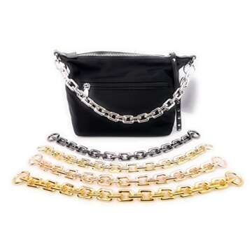 VersaKits Heavy Chunky Link Chain Strap Purse Handbag Top Handle Shoulder Straps Accessories Decoration Chain Strap Extender Charms Replacement(14.9'' K Gold)