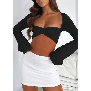 Trendy MISSACTIVER Y2K Ruched Backless Crop Top for Women