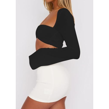 Trendy MISSACTIVER Y2K Ruched Backless Crop Top for Women