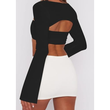 Trendy MISSACTIVER Y2K Ruched Backless Crop Top for Women