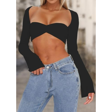 Trendy MISSACTIVER Y2K Ruched Backless Crop Top for Women