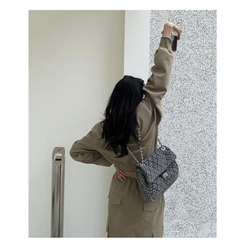 Women’s Grey Denim Retro Tote - Chic and Spacious Handbag