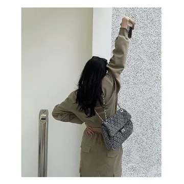 Women’s Grey Denim Retro Tote - Chic and Spacious Handbag