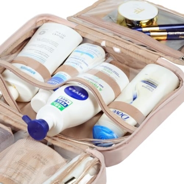 NISHEL Large Capacity Travel Toiletry Organizer in Pink