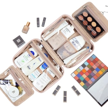 NISHEL Large Capacity Travel Toiletry Organizer in Pink