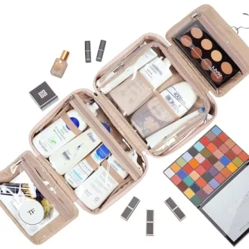 NISHEL Large Capacity Travel Toiletry Organizer in Pink