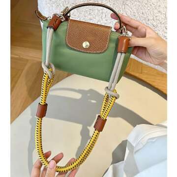 FKKWUOT Replacement Purse Straps,Handbag Strap Unadjustable with 2Pcs D Rings,Handmade DIY Shoulder ...