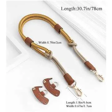 FKKWUOT Replacement Purse Straps,Handbag Strap Unadjustable with 2Pcs D Rings,Handmade DIY Shoulder Straps for Mini Longchamps Bags