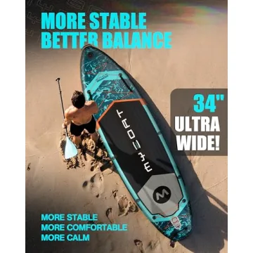 MYBOAT Extra Wide Inflatable Paddle Board for Fishing & Fun