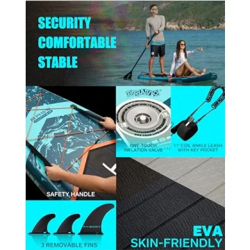 MYBOAT Extra Wide Inflatable Paddle Board for Fishing & Fun