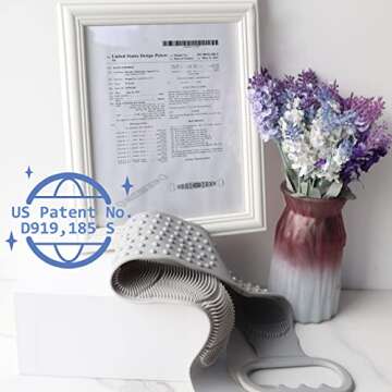 BAIMEI Silicone Back Scrubber for Shower, Exfoliating & Massage Body Washer with Handle for Men and Women - Grey