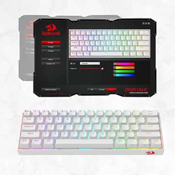 Redragon K530 Pro Draconic 60% Wireless RGB Mechanical Keyboard, BT/2.4Ghz/Wired 3-Mode 61 Keys Compact Gaming Keyboard w/Hot-Swap Socket, Free-Mod Plate Mounted PCB & Clicky Blue Switch
