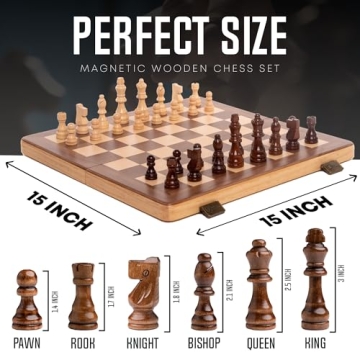 Chess Armory 15 Inch Magnetic Wooden Chess Set for All