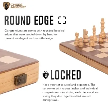 Chess Armory 15 Inch Magnetic Wooden Chess Set for All