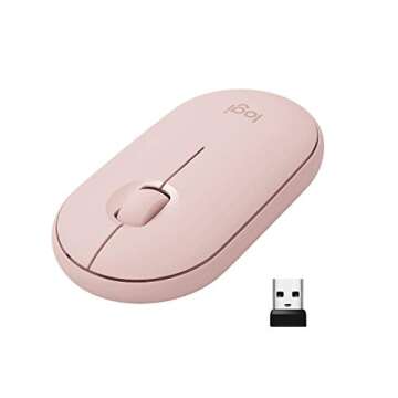 Logitech Pebble M350 Wireless Mouse - Pink Rose - Silent & Slim Design