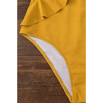 CUPSHE Women's One Piece Ruffle Wrap Textured Beach Swimsuit