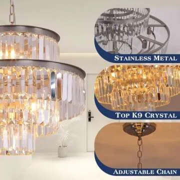 GMlixin Crystal Chandeliers Elegant Lighting for Home