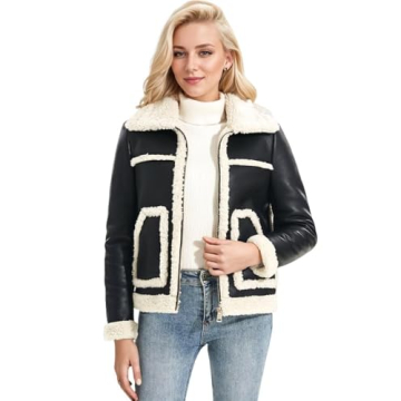 DIASHINY Women's Faux Shearing Fur Winter Coat - Stylish Warmth in Faux Leather