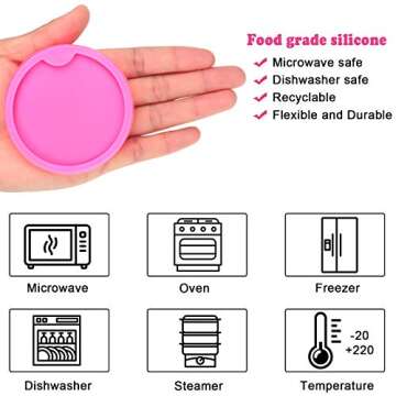 4 Pieces Car Coaster Mold DIY Round Coaster Silicone Mold Epoxy Resin Casting Mold DIY Molds Silicone Keyring Mold for Cup Mats, Home Decoration (Pink,6.5 cm, 7.5 cm Diameter)