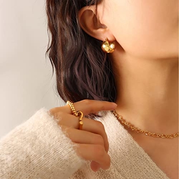 20MM Chunky Gold Hoop Earrings Fashionable Durable