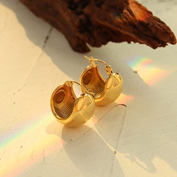 20MM Chunky Gold Hoop Earrings Fashionable Durable