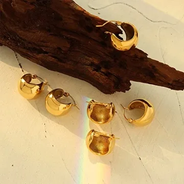 20MM Chunky Gold Hoop Earrings Fashionable Durable