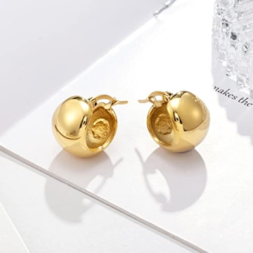 20MM Chunky Gold Hoop Earrings Fashionable Durable