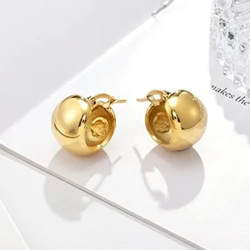 20MM Chunky Gold Hoop Earrings Fashionable Durable
