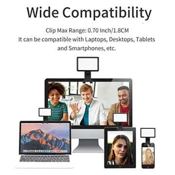 King Ma Portable Selfie Phone Light, 3 Modes LED Clip on Light Rechargeable Video Light for iPhone Pictures, TikTok Vlog, Computer Laptop Video Conferencing, (Black Selfie Light)