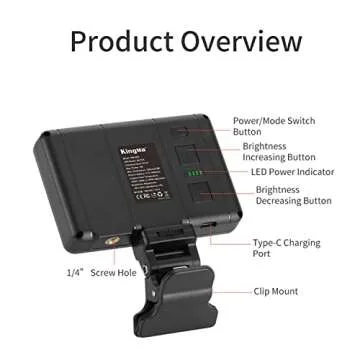 King Ma Portable Selfie Phone Light, 3 Modes LED Clip on Light Rechargeable Video Light for iPhone Pictures, TikTok Vlog, Computer Laptop Video Conferencing, (Black Selfie Light)